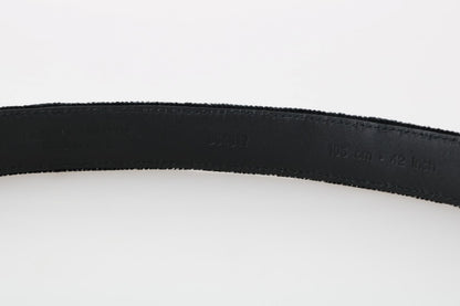 Dolce &amp; Gabbana Black Cotton Royal Bee Embroidery Belt