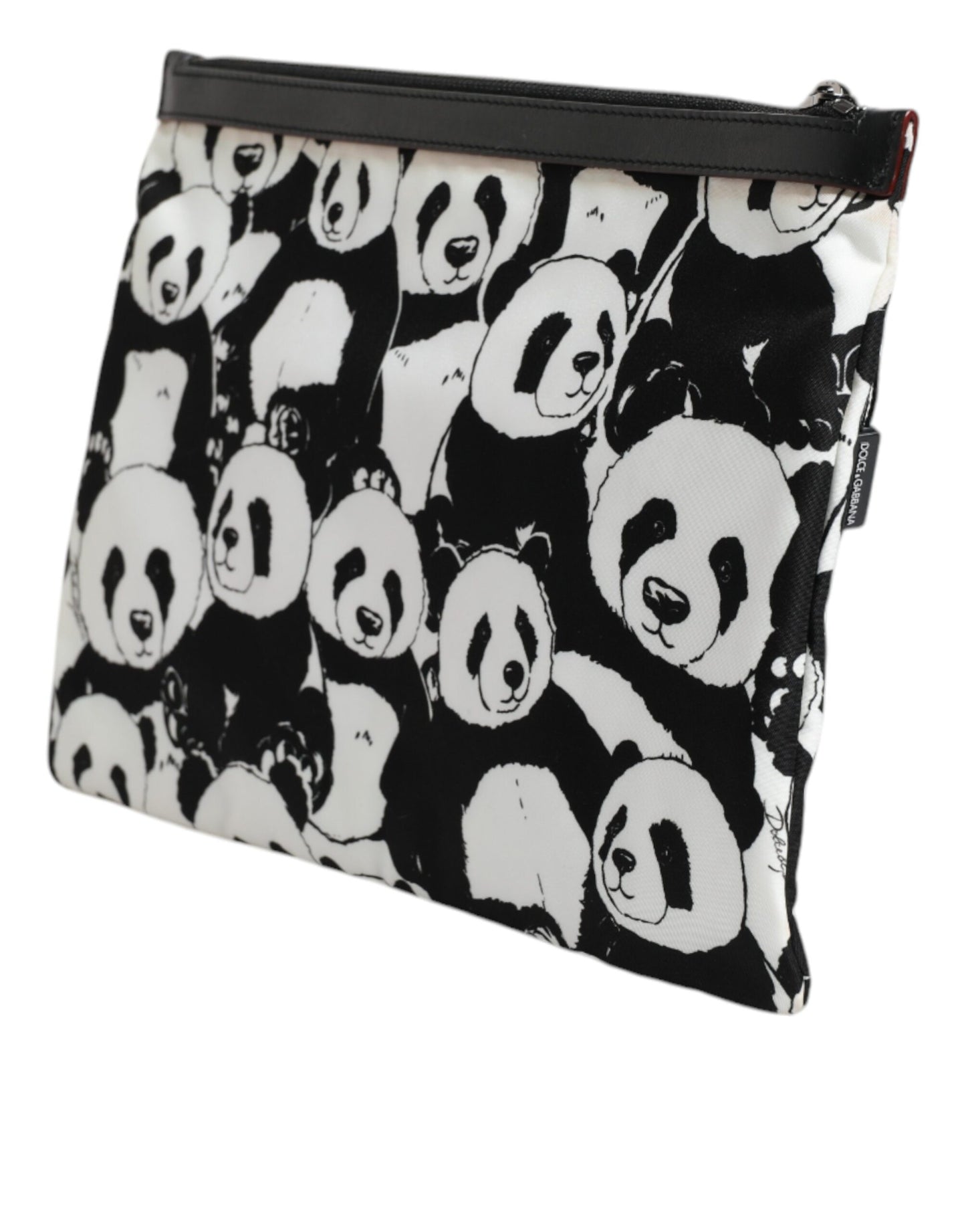 Pochette Dolce &amp; Gabbana à motif panda noir et blanc