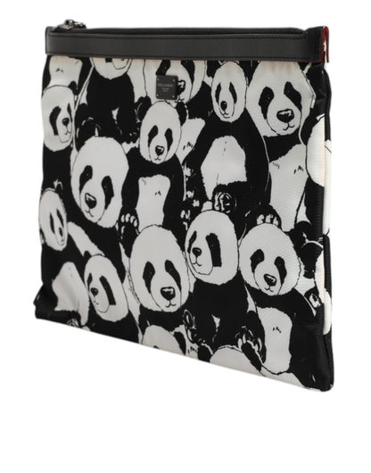 Pochette Dolce &amp; Gabbana à motif panda noir et blanc