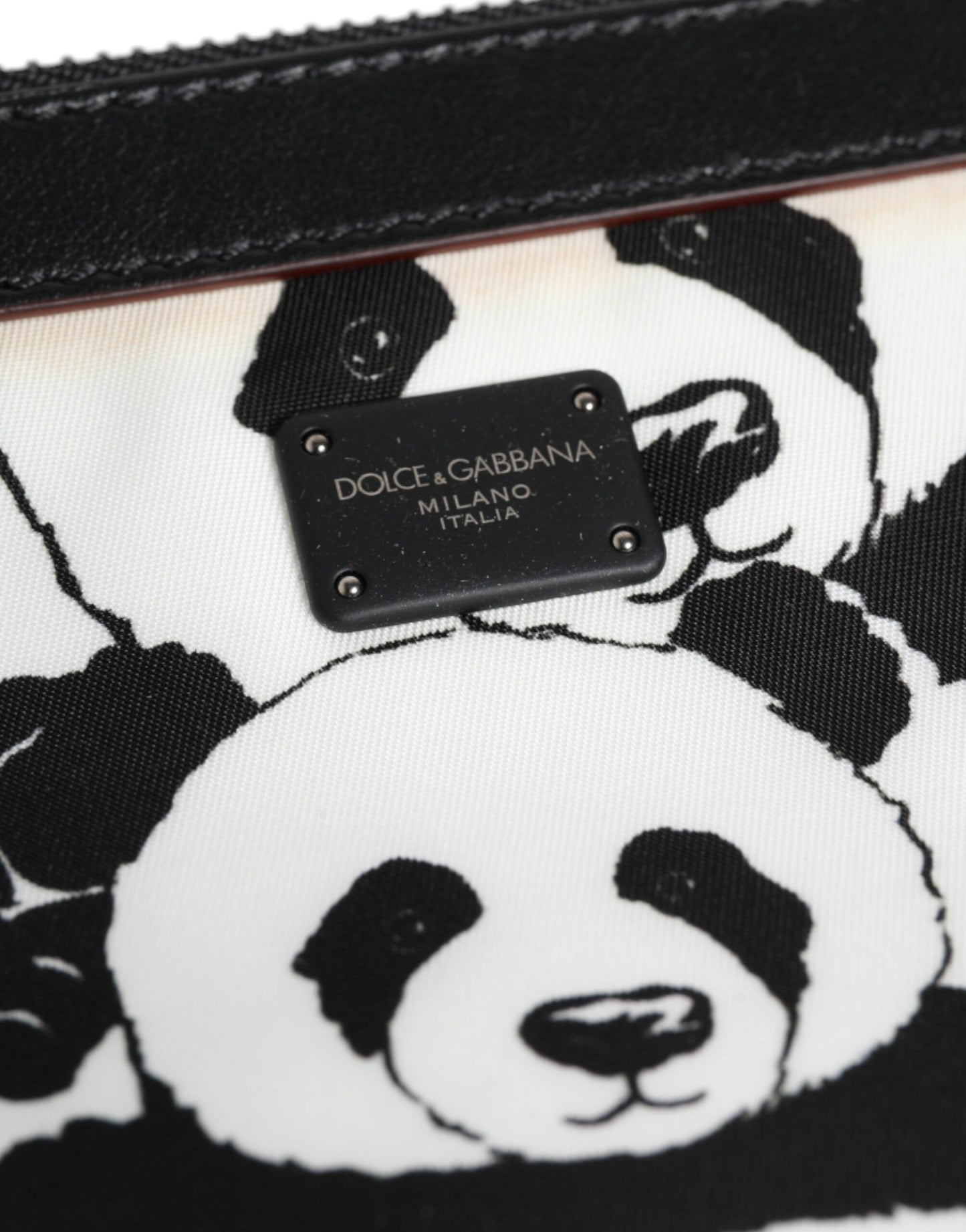 Pochette Dolce &amp; Gabbana à motif panda noir et blanc
