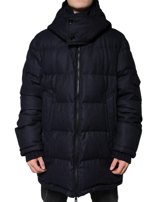 Dolce & Gabbana Black Nylon Hooded Puffer Men Coat Jacket by Dolce & Gabbana