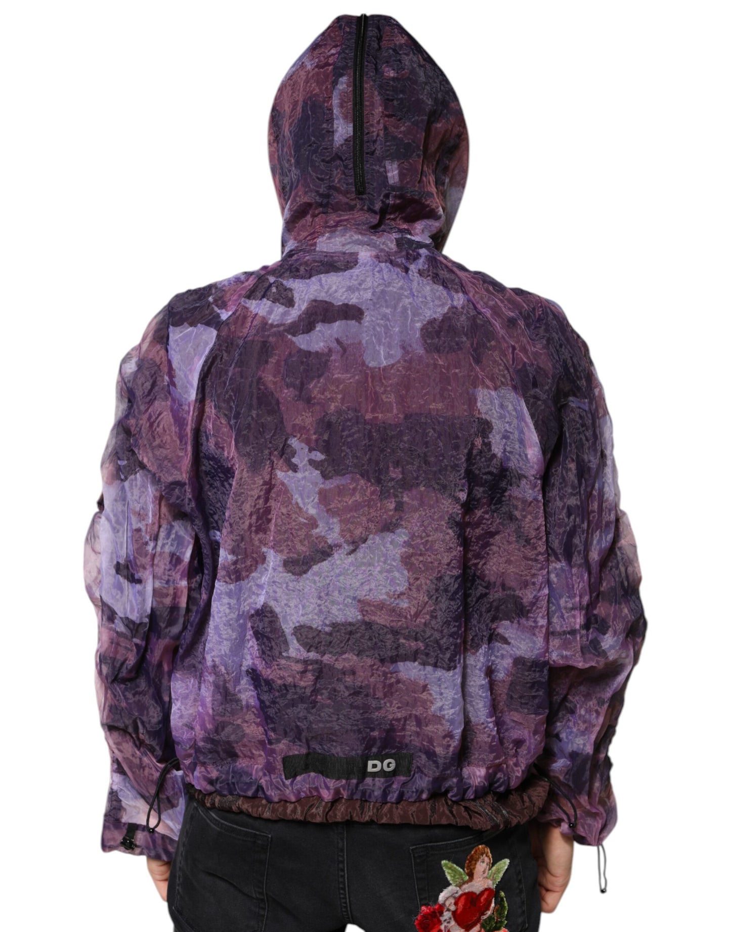 Dolce & Gabbana Purple Camouflage Hooded Men Blouson Jacket by Dolce & Gabbana