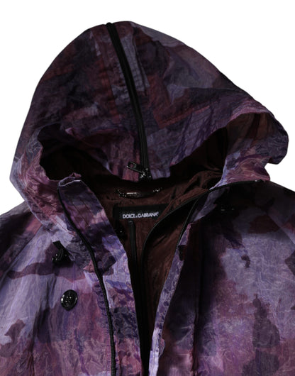 Dolce & Gabbana Purple Camouflage Hooded Men Blouson Jacket by Dolce & Gabbana