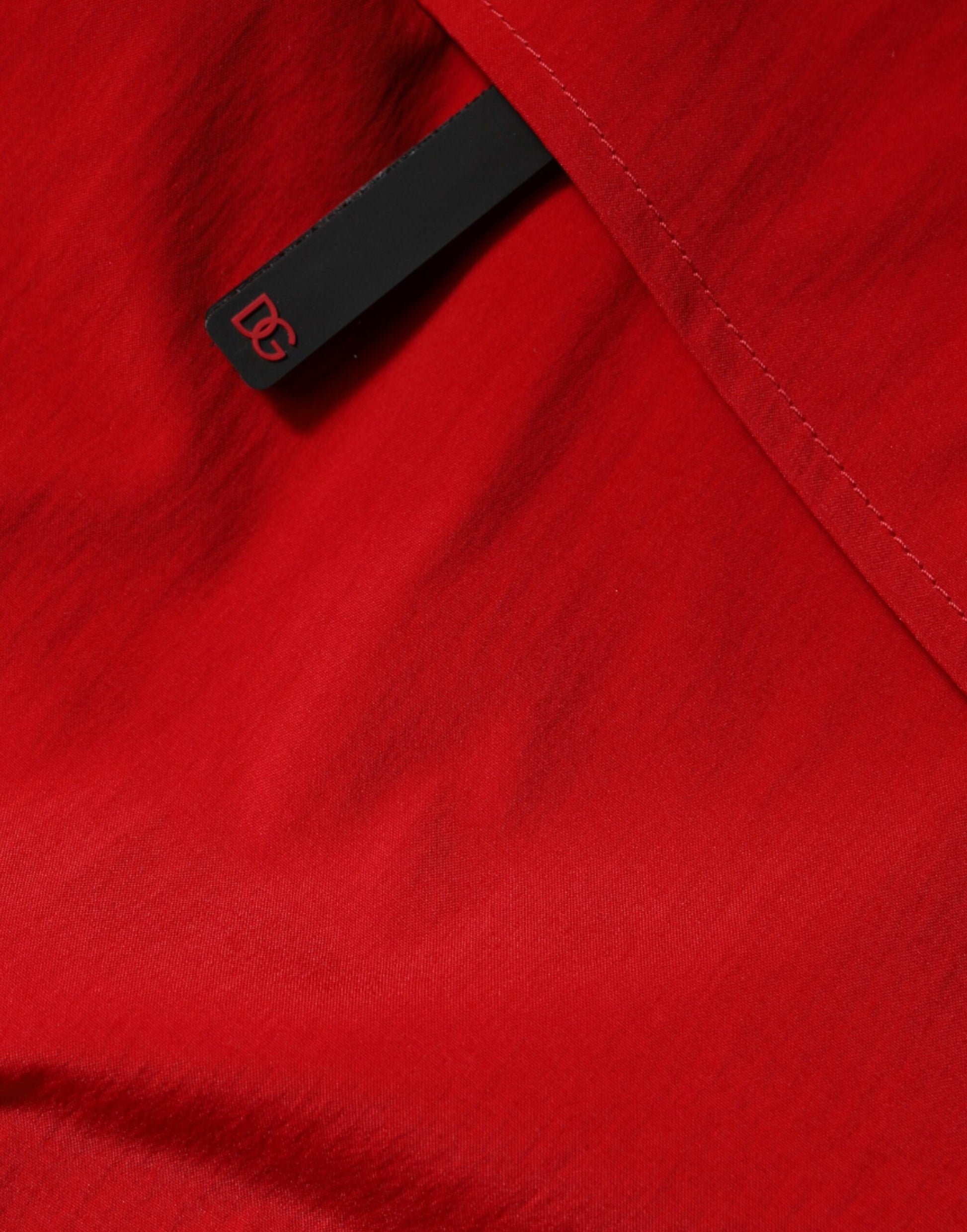 Dolce & Gabbana Red Nylon Hooded Men Full Zip Parka Jacket by Dolce & Gabbana