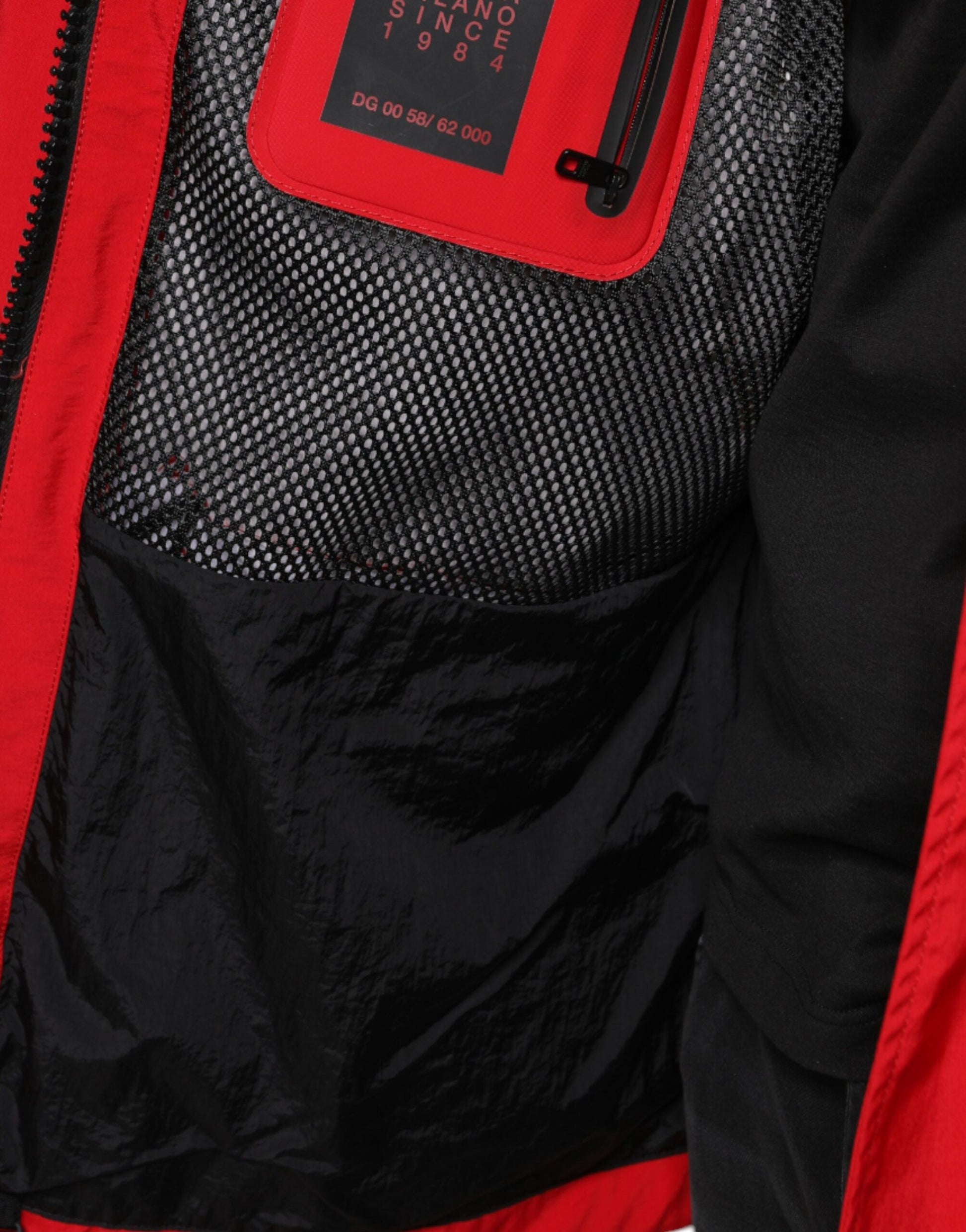 Dolce & Gabbana Red Nylon Hooded Men Full Zip Parka Jacket by Dolce & Gabbana