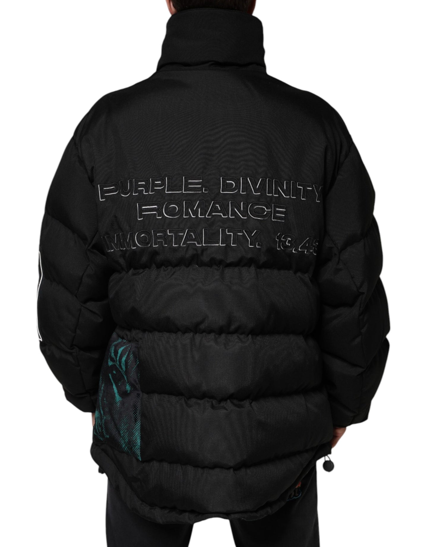 Dolce & Gabbana Black Nylon Puffer Men Full Zip Jacket by Dolce & Gabbana