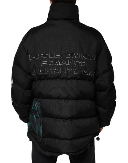 Dolce & Gabbana Black Nylon Puffer Men Full Zip Jacket by Dolce & Gabbana