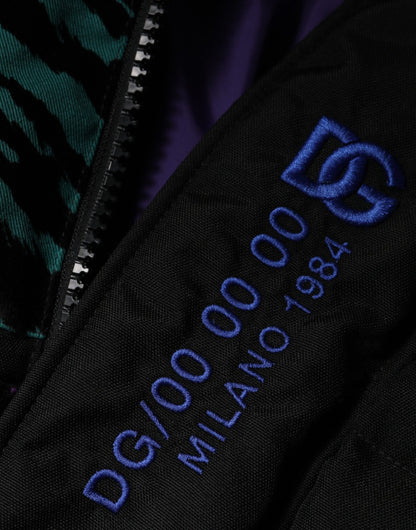 Dolce & Gabbana Black Nylon Puffer Men Full Zip Jacket by Dolce & Gabbana