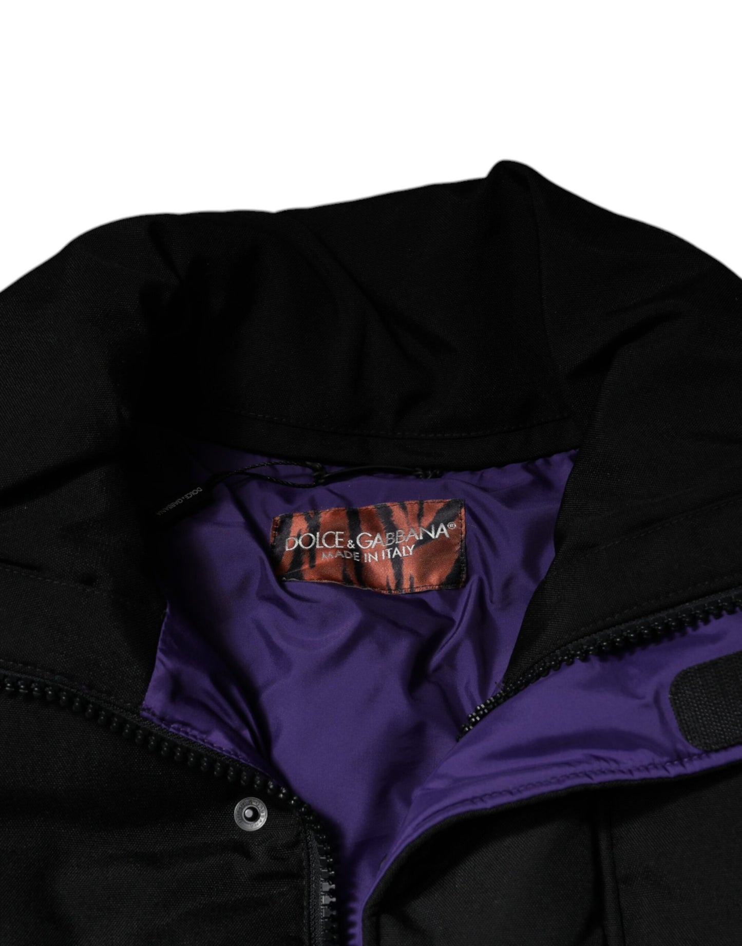 Dolce & Gabbana Black Nylon Puffer Men Full Zip Jacket by Dolce & Gabbana