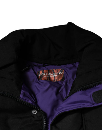 Dolce & Gabbana Black Nylon Puffer Men Full Zip Jacket by Dolce & Gabbana