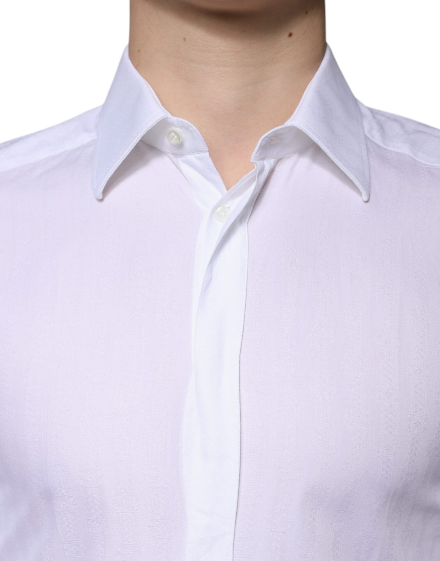 Dolce & Gabbana White Cotton Formal Men GOLD Dress Shirt by Dolce & Gabbana