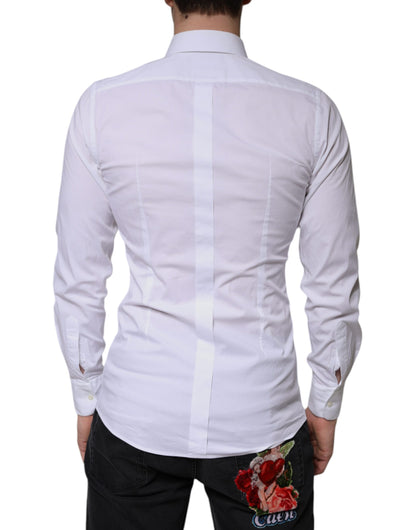 Dolce & Gabbana White Cotton Formal Men GOLD Dress Shirt by Dolce & Gabbana