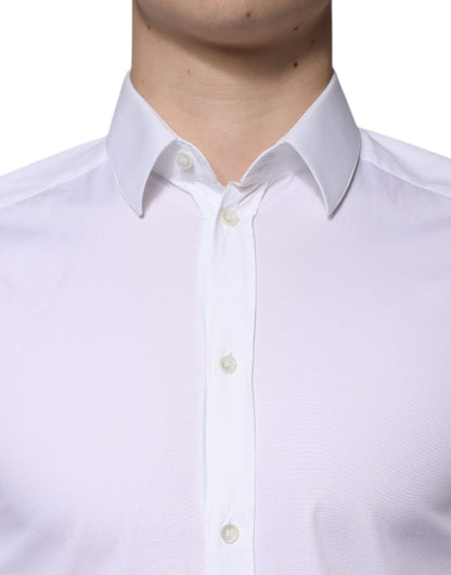 Dolce & Gabbana White Cotton Formal Men GOLD Dress Shirt by Dolce & Gabbana