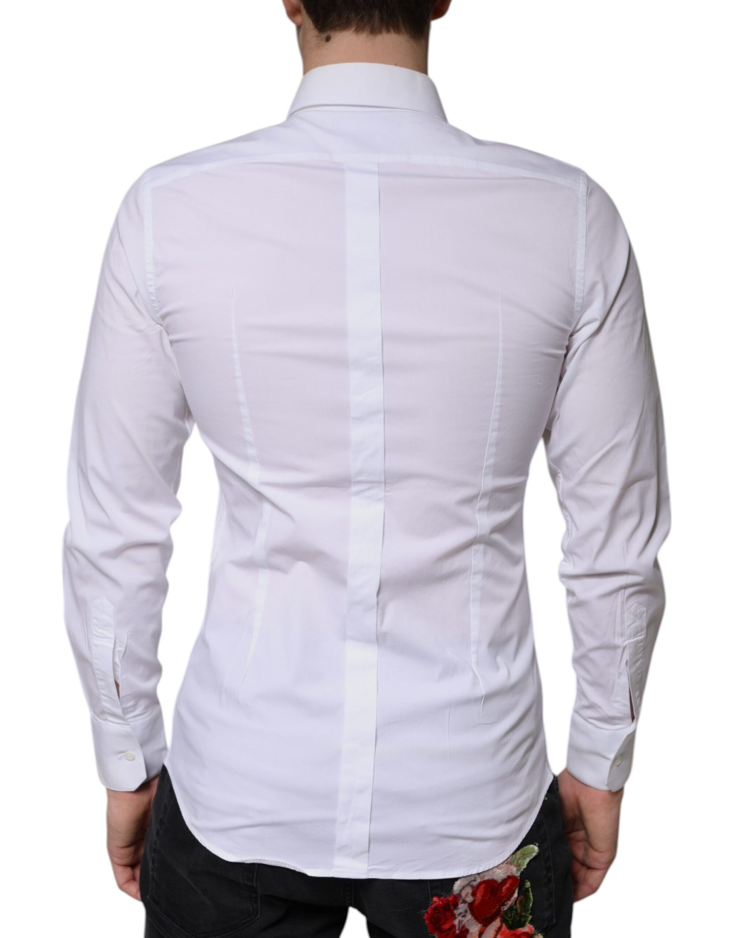 Dolce & Gabbana White Cotton Formal Men GOLD Dress Shirt by Dolce & Gabbana