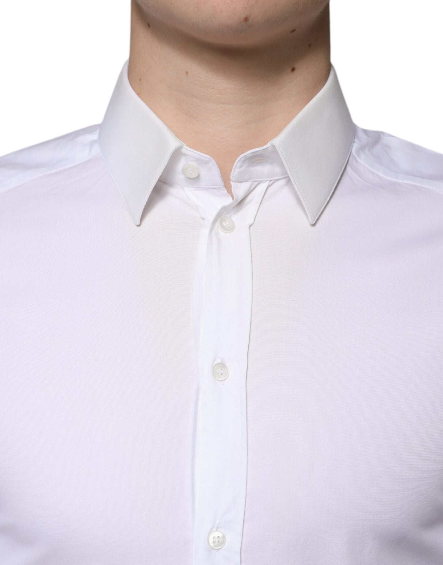 Dolce & Gabbana White Cotton Formal Men GOLD Dress Shirt by Dolce & Gabbana