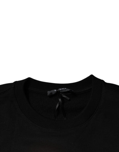 Sweat-shirt à col rond en polaire Medusa noir Versace pour homme
