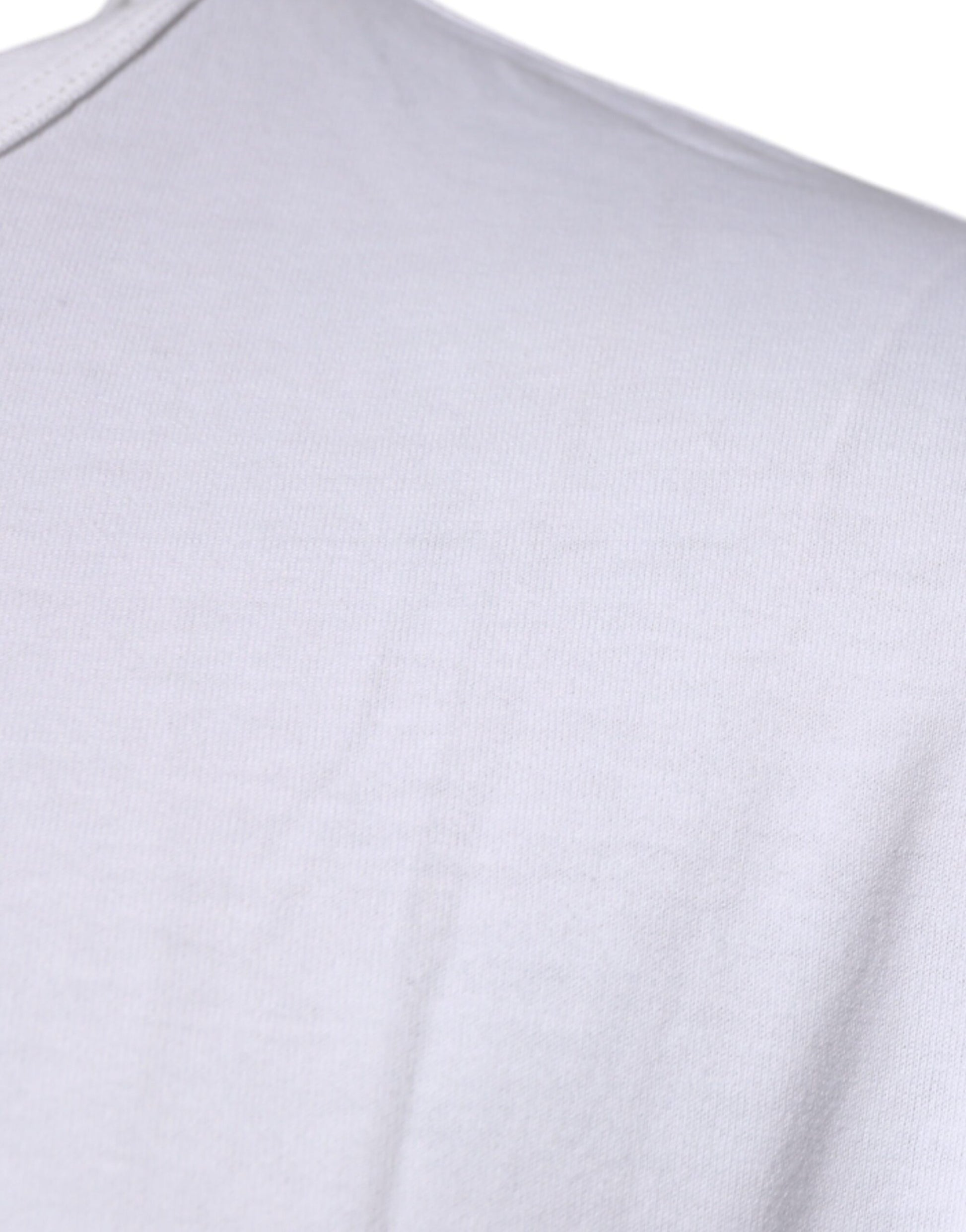 Dolce & Gabbana White Logo Embossed Cotton Crewneck T-shirt by Dolce & Gabbana