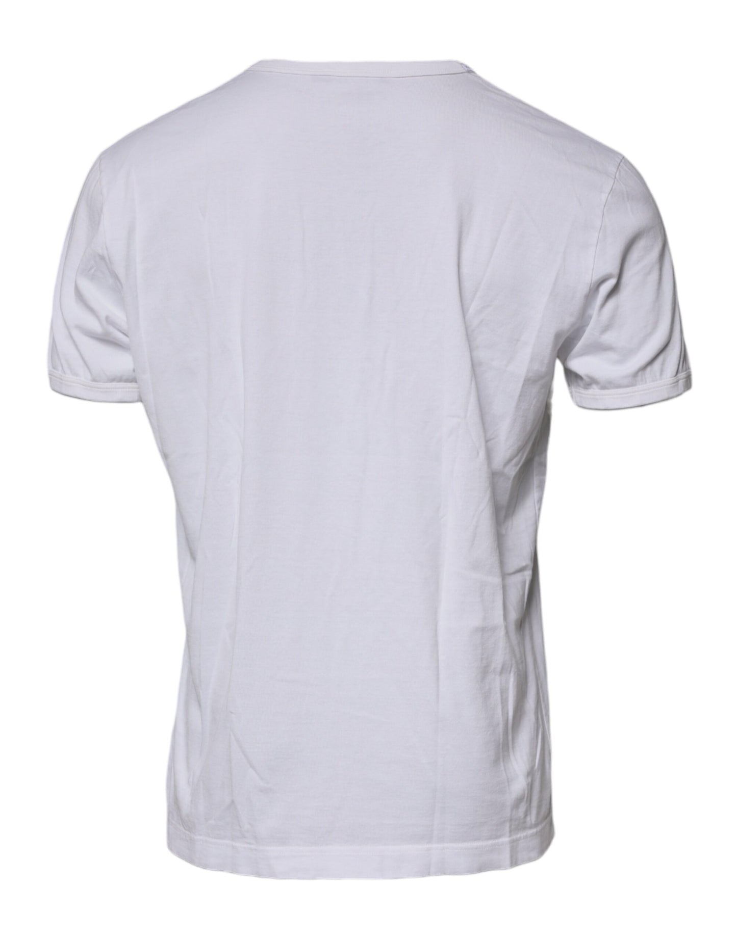 Dolce & Gabbana White Logo Embossed Cotton Crewneck T-shirt by Dolce & Gabbana