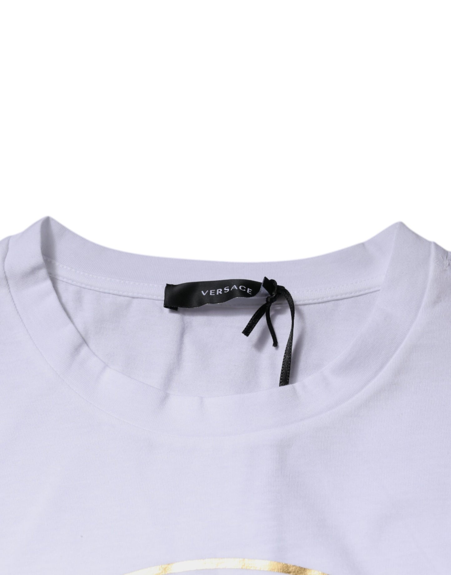 T-shirt ras du cou en coton blanc à imprimé Medusa Versace