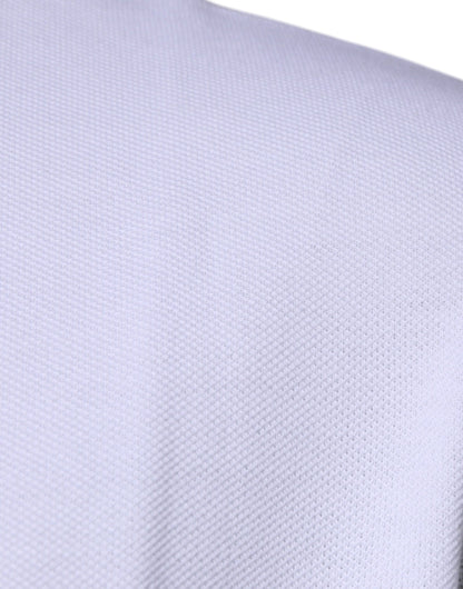 Polo Versace blanc à manches courtes et col en viscose pour homme