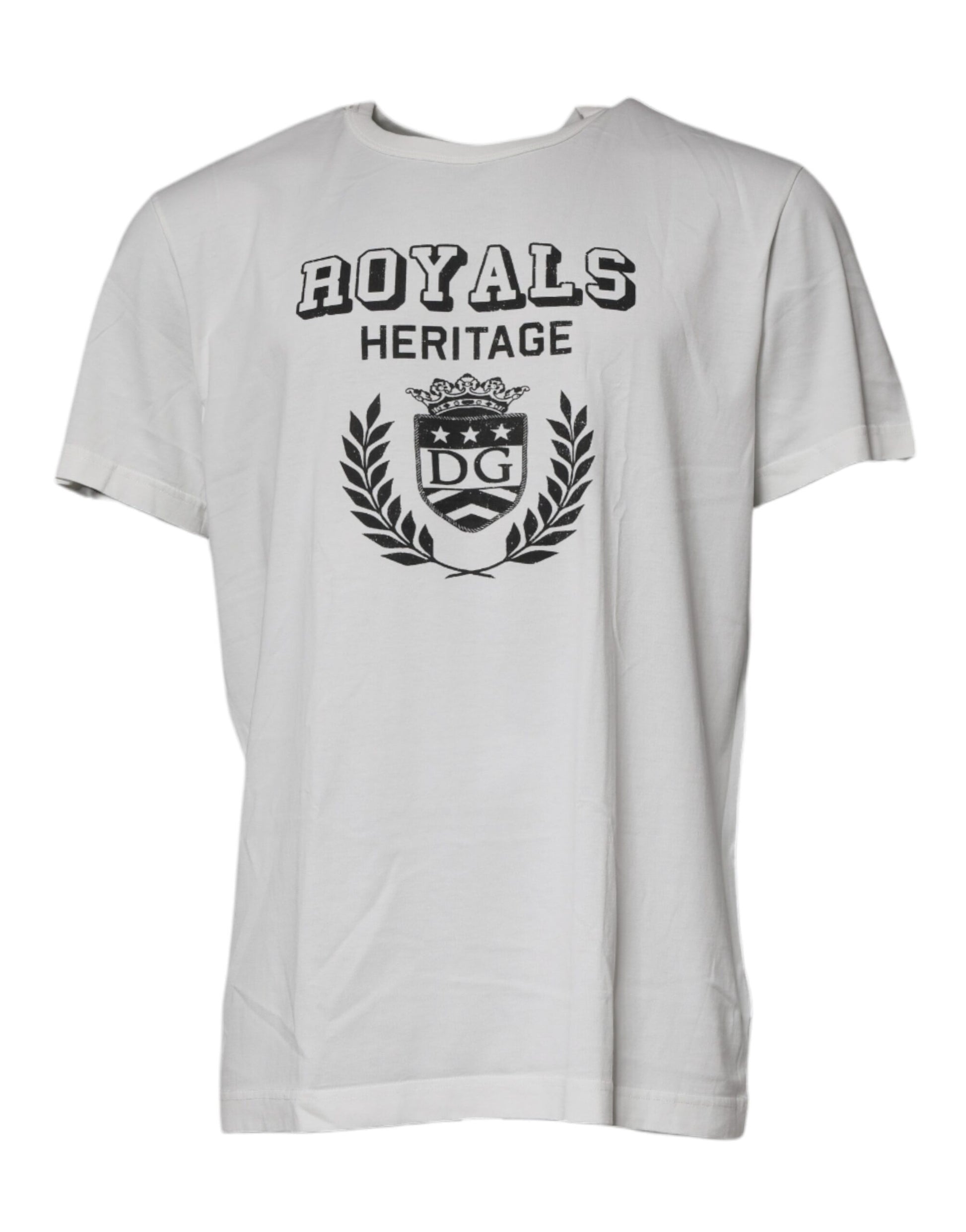 Dolce & Gabbana White Royals Heritage Cotton T-shirt by Dolce & Gabbana