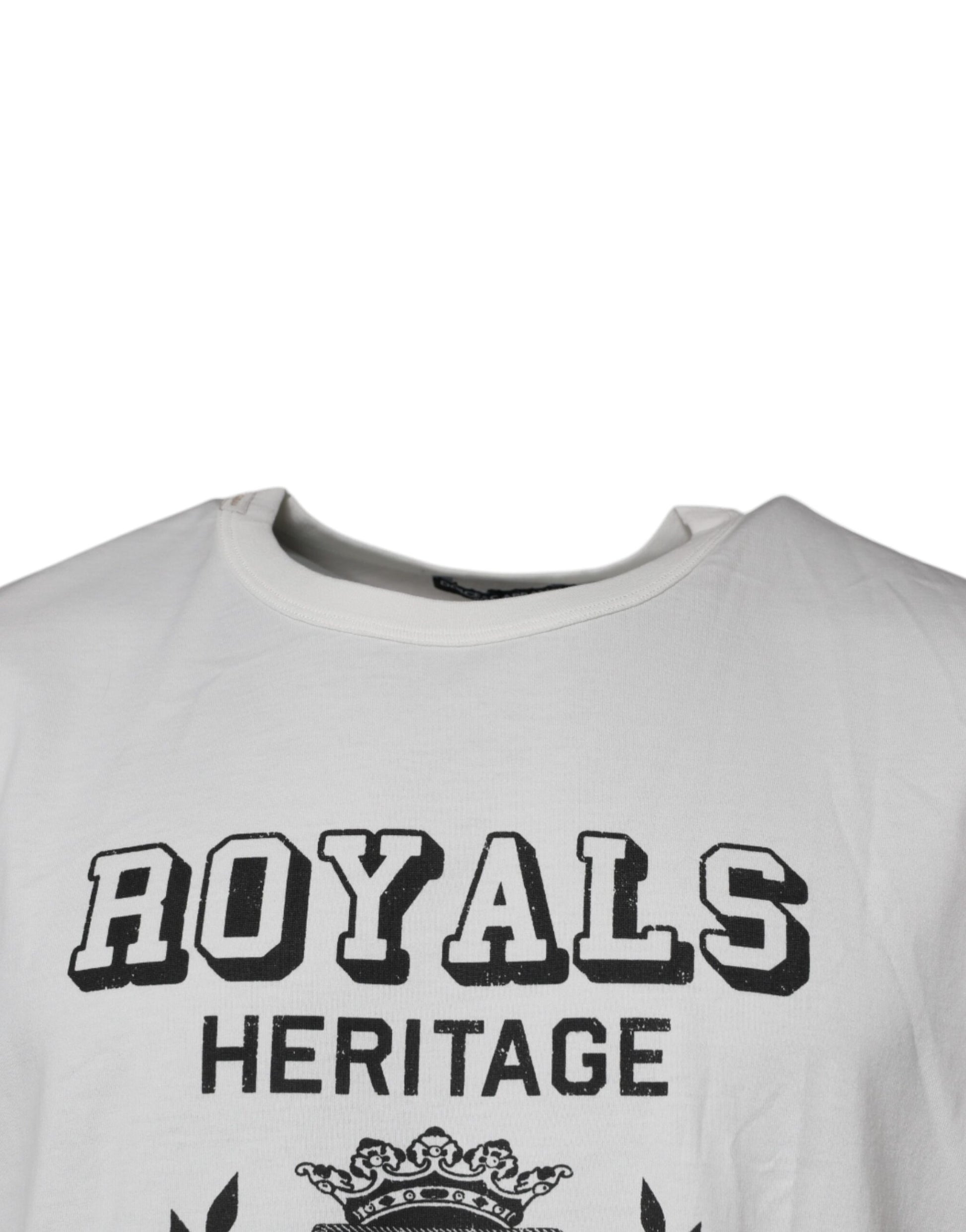 Dolce & Gabbana White Royals Heritage Cotton T-shirt by Dolce & Gabbana