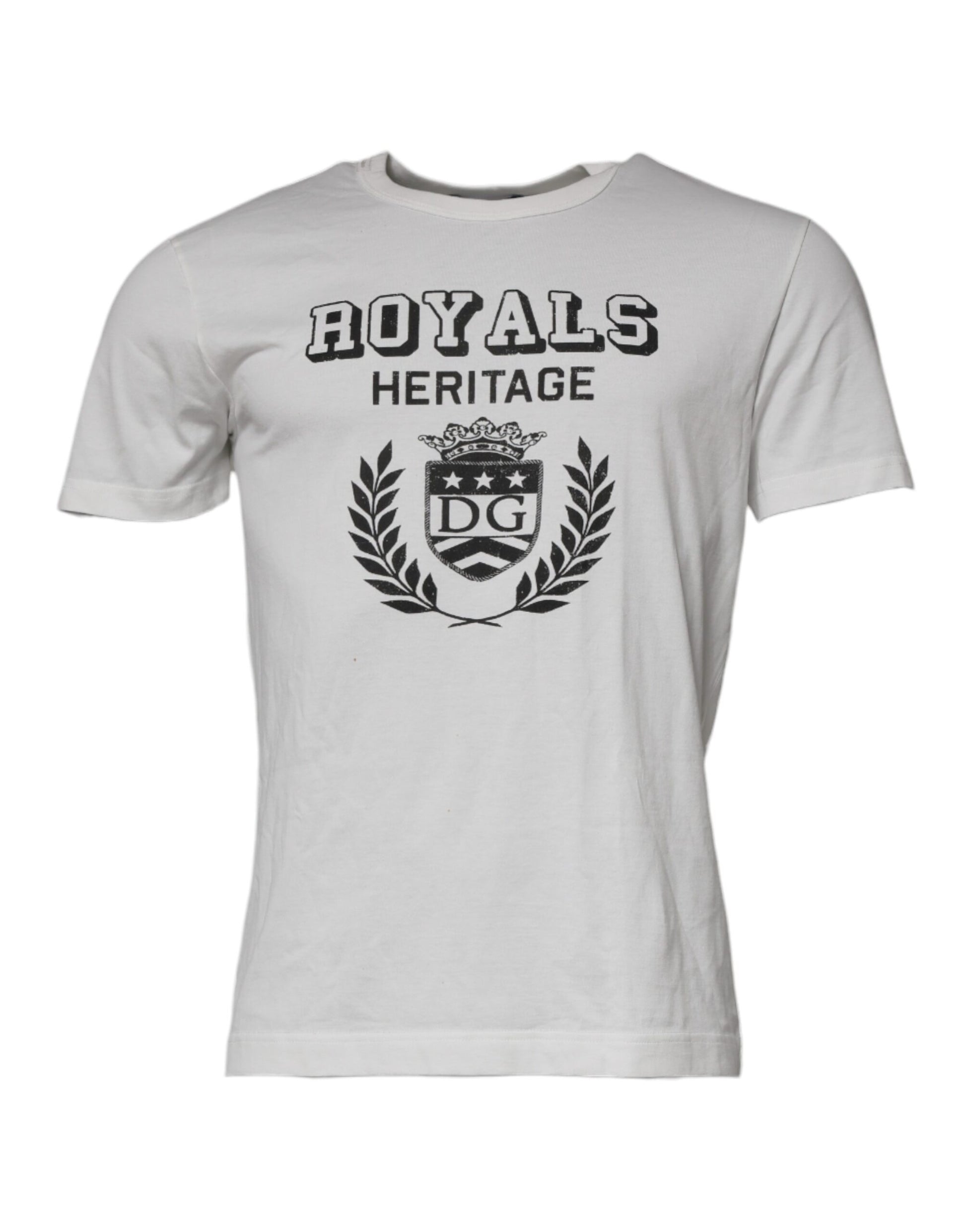 Dolce & Gabbana White Royals Heritage Cotton T-shirt by Dolce & Gabbana