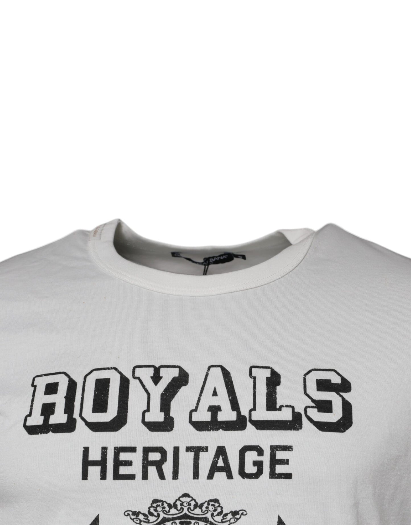 Dolce & Gabbana White Royals Heritage Cotton T-shirt by Dolce & Gabbana
