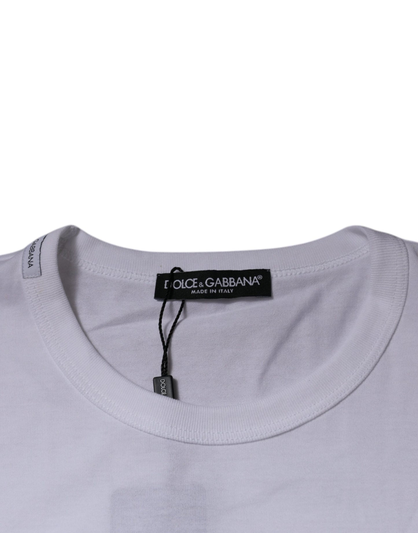Dolce & Gabbana White Panda King Cotton Crew Neck T-shirt by Dolce & Gabbana