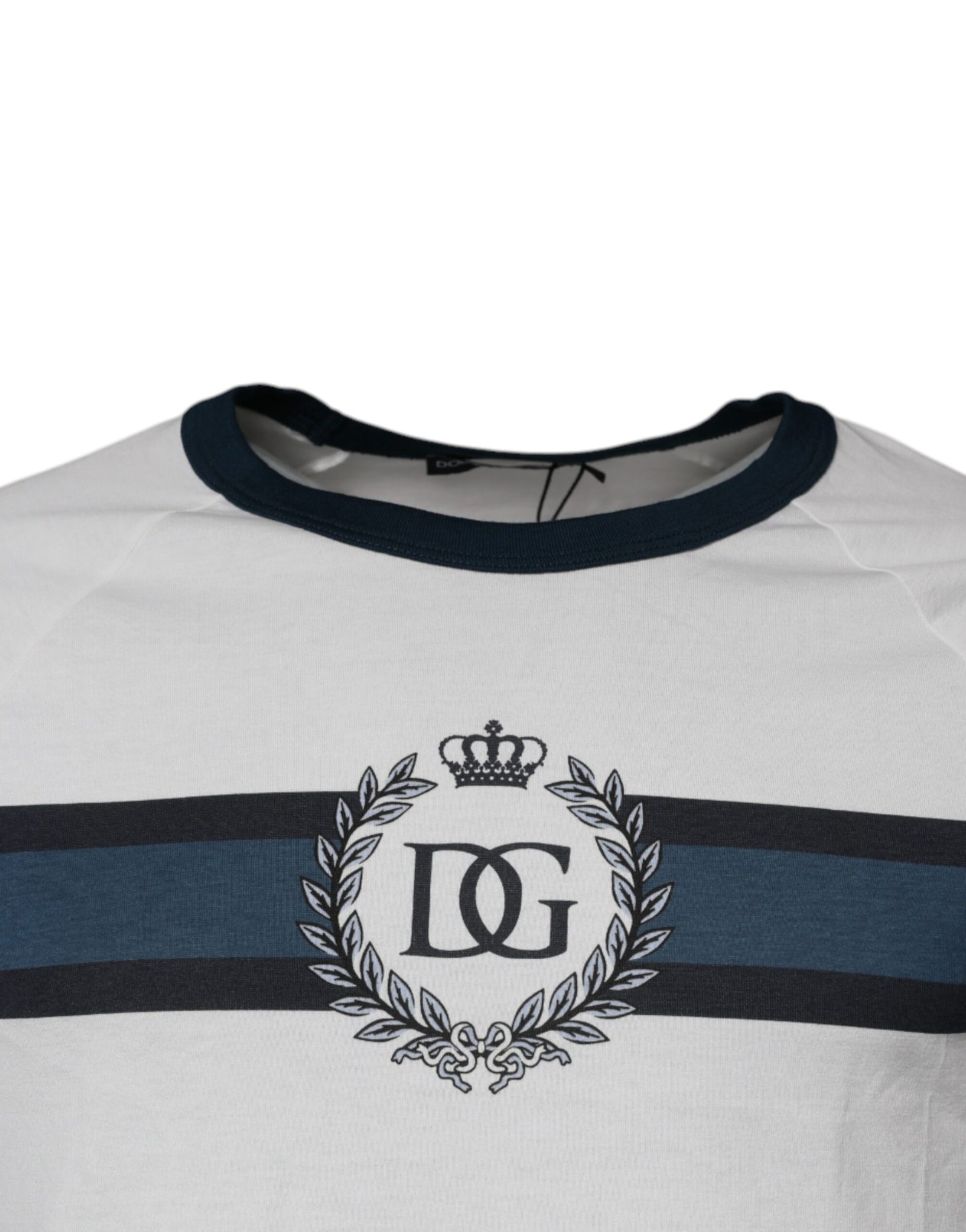 Dolce & Gabbana White DG Crown Cotton Crew Neck T-shirt by Dolce & Gabbana
