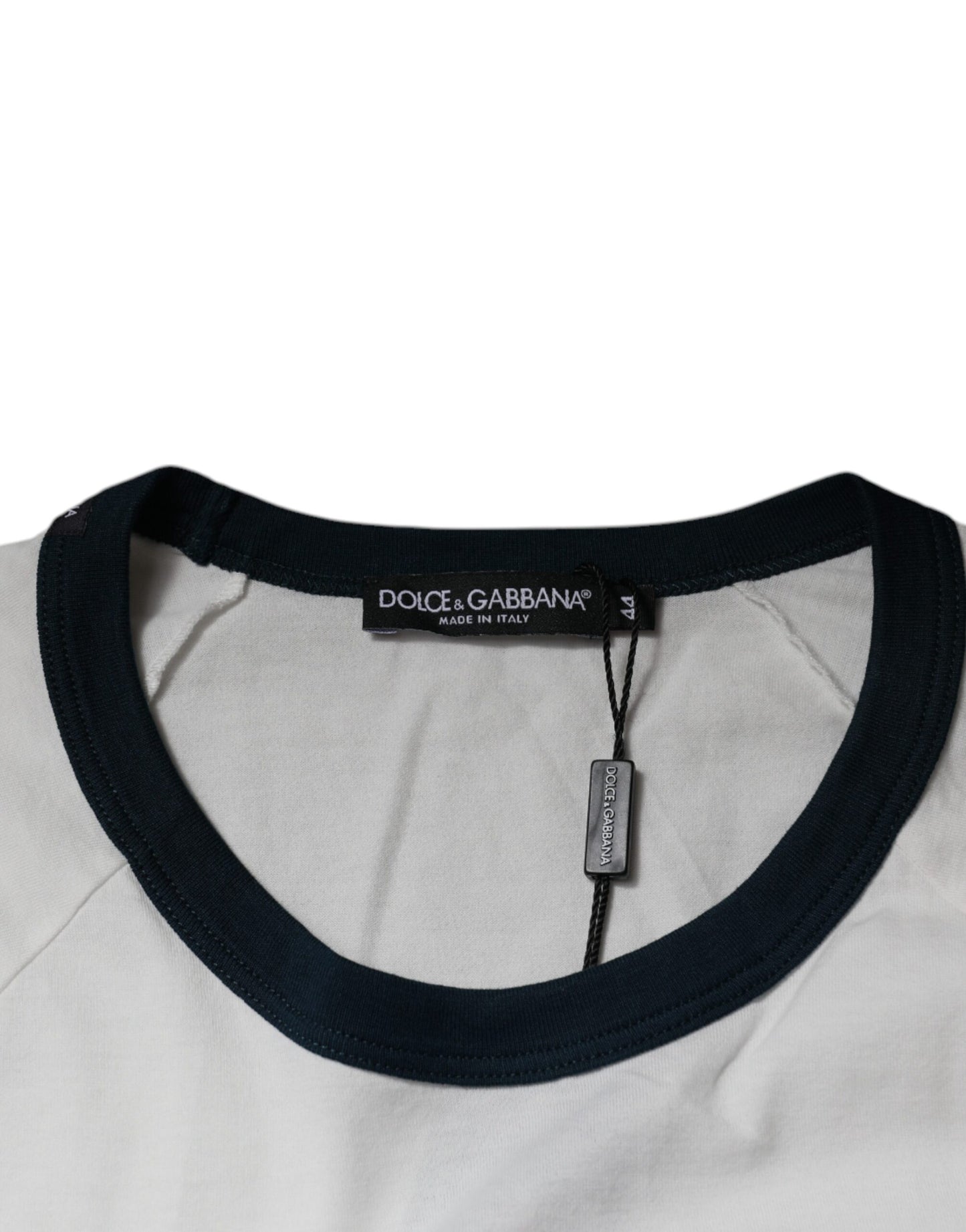 Dolce & Gabbana White DG Crown Cotton Crew Neck T-shirt by Dolce & Gabbana