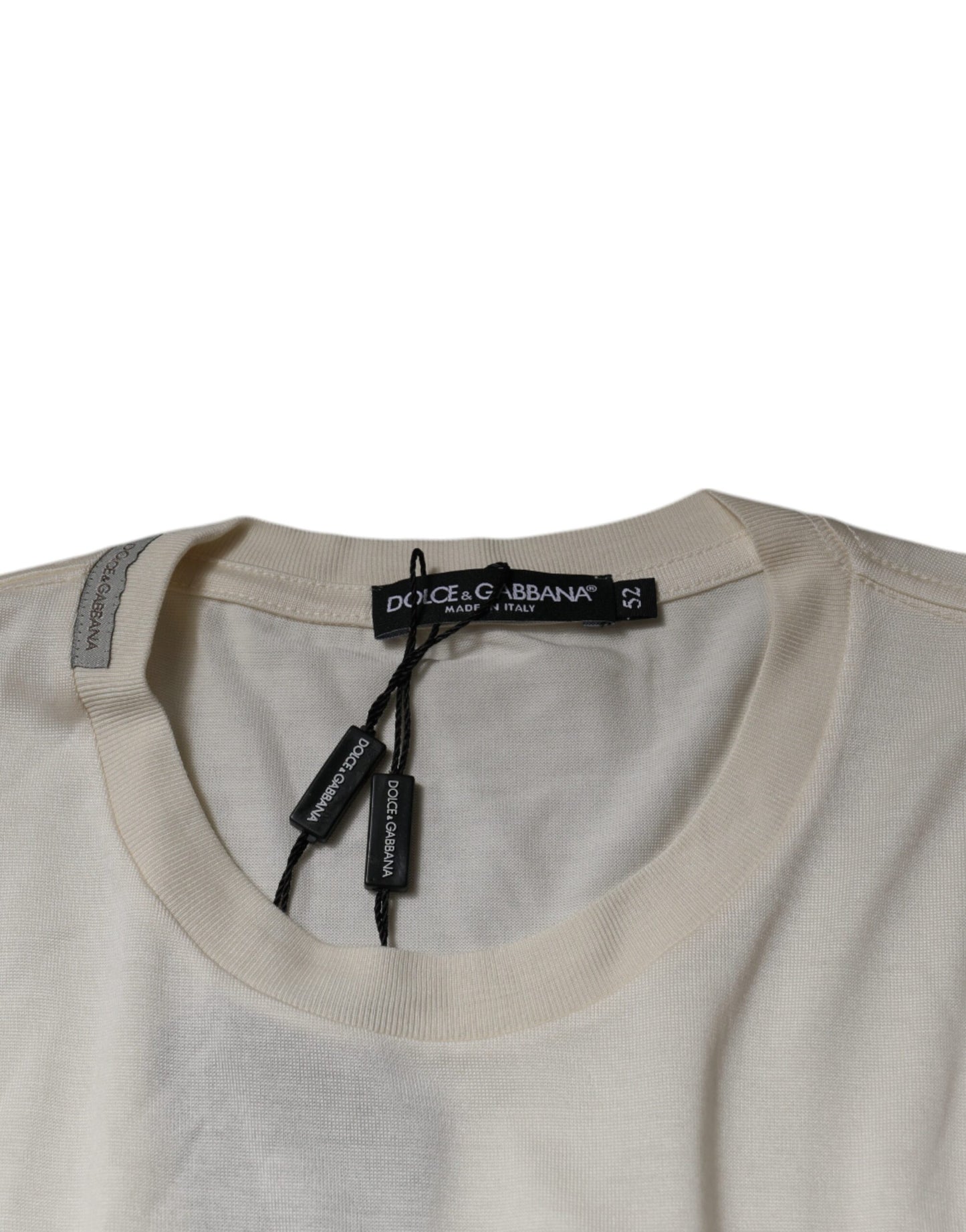 Dolce & Gabbana Off White Crew Neck Short Sleeve T-shirt by Dolce & Gabbana