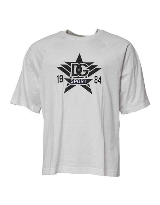 Dolce & Gabbana White DG Sport Crew Neck Short Sleeve T-shirt by Dolce & Gabbana