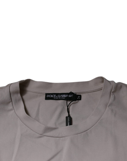 Dolce & Gabbana Beige DG Logo Crew Neck Short Sleeves T-shirt by Dolce & Gabbana