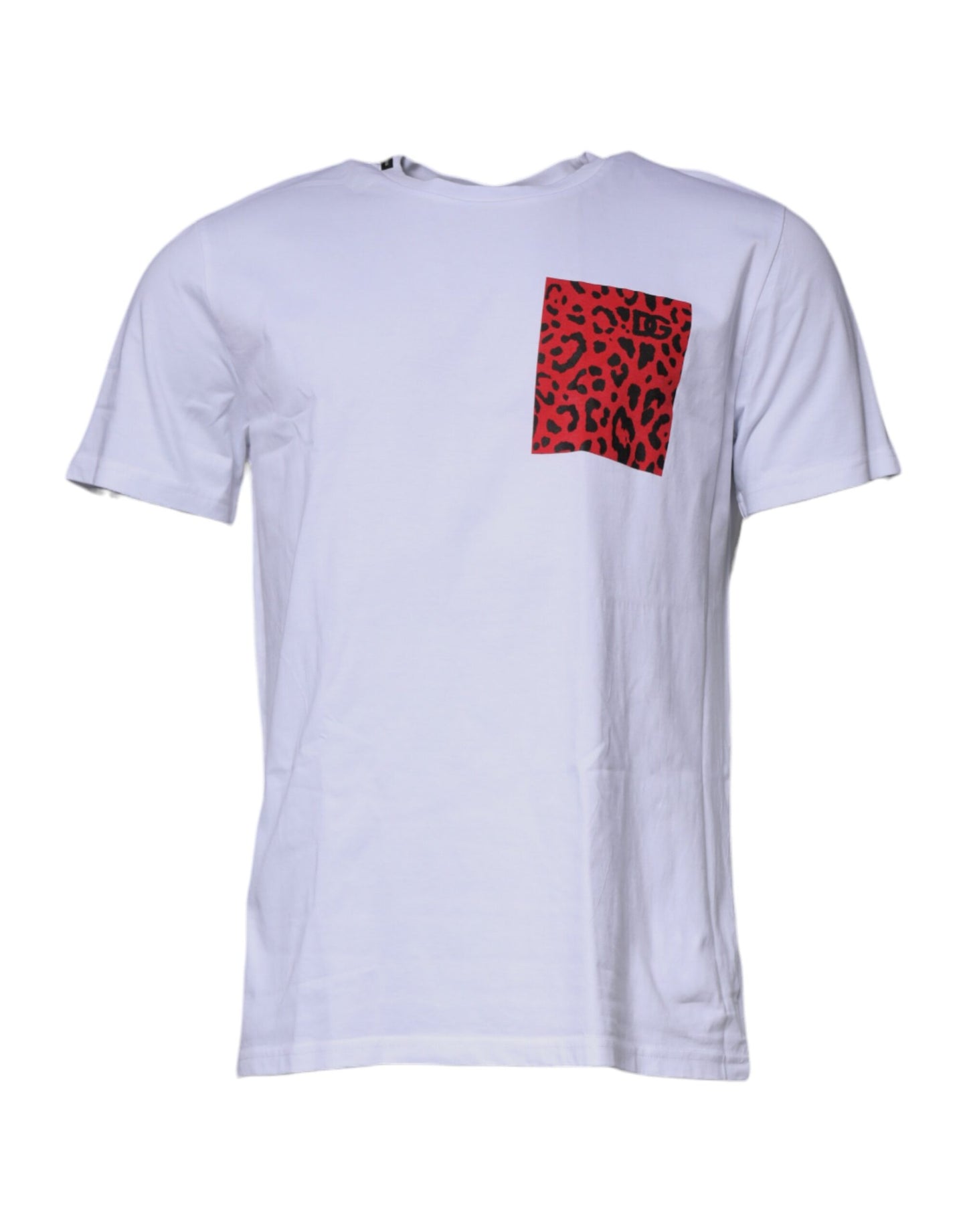 Dolce & Gabbana White Red Leopard Cotton Crew Neck T-shirt by Dolce & Gabbana