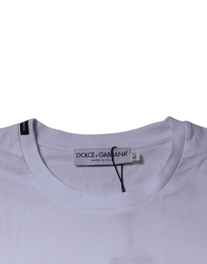 Dolce & Gabbana White Red Leopard Cotton Crew Neck T-shirt by Dolce & Gabbana