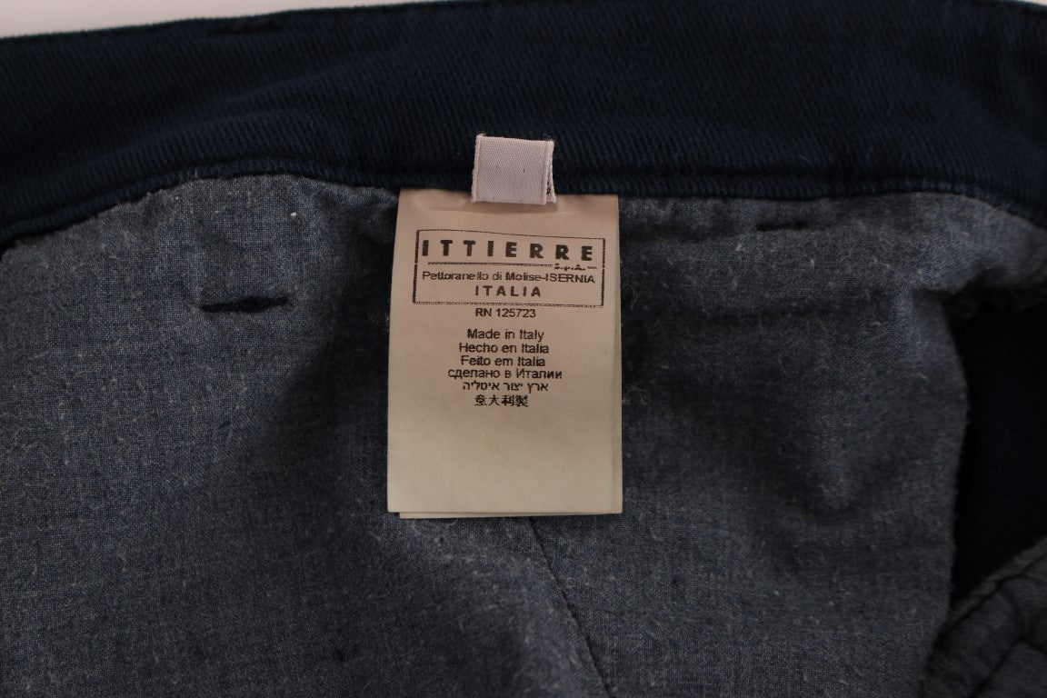 Pantalon chino élégant en coton stretch bleu GF Ferre