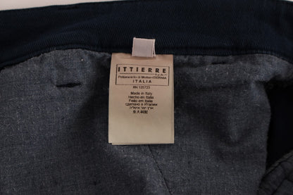 Pantalon chino élégant en coton stretch bleu GF Ferre