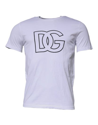 Dolce & Gabbana White DG Logo Cotton Crew Neck T-shirt by Dolce & Gabbana