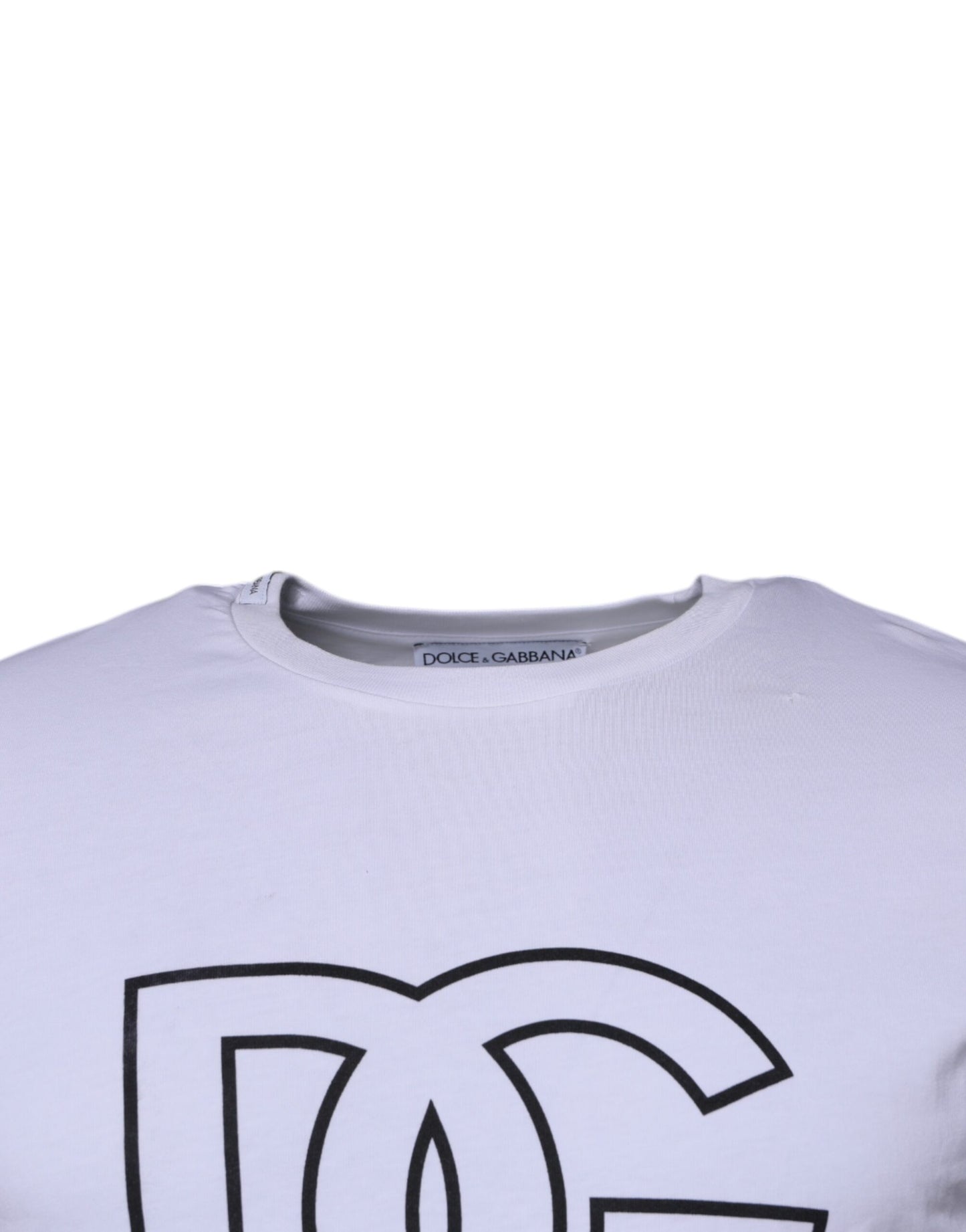 Dolce & Gabbana White DG Logo Cotton Crew Neck T-shirt by Dolce & Gabbana