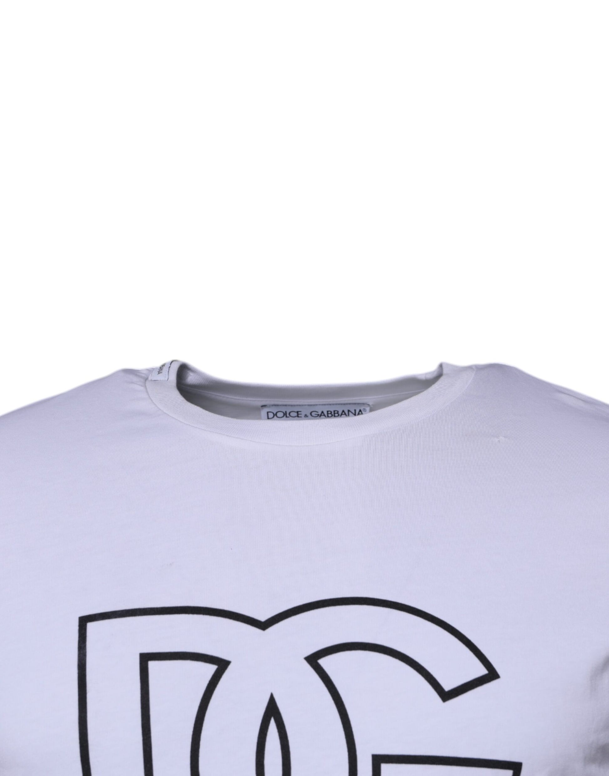 Dolce & Gabbana White DG Logo Cotton Crew Neck T-shirt by Dolce & Gabbana