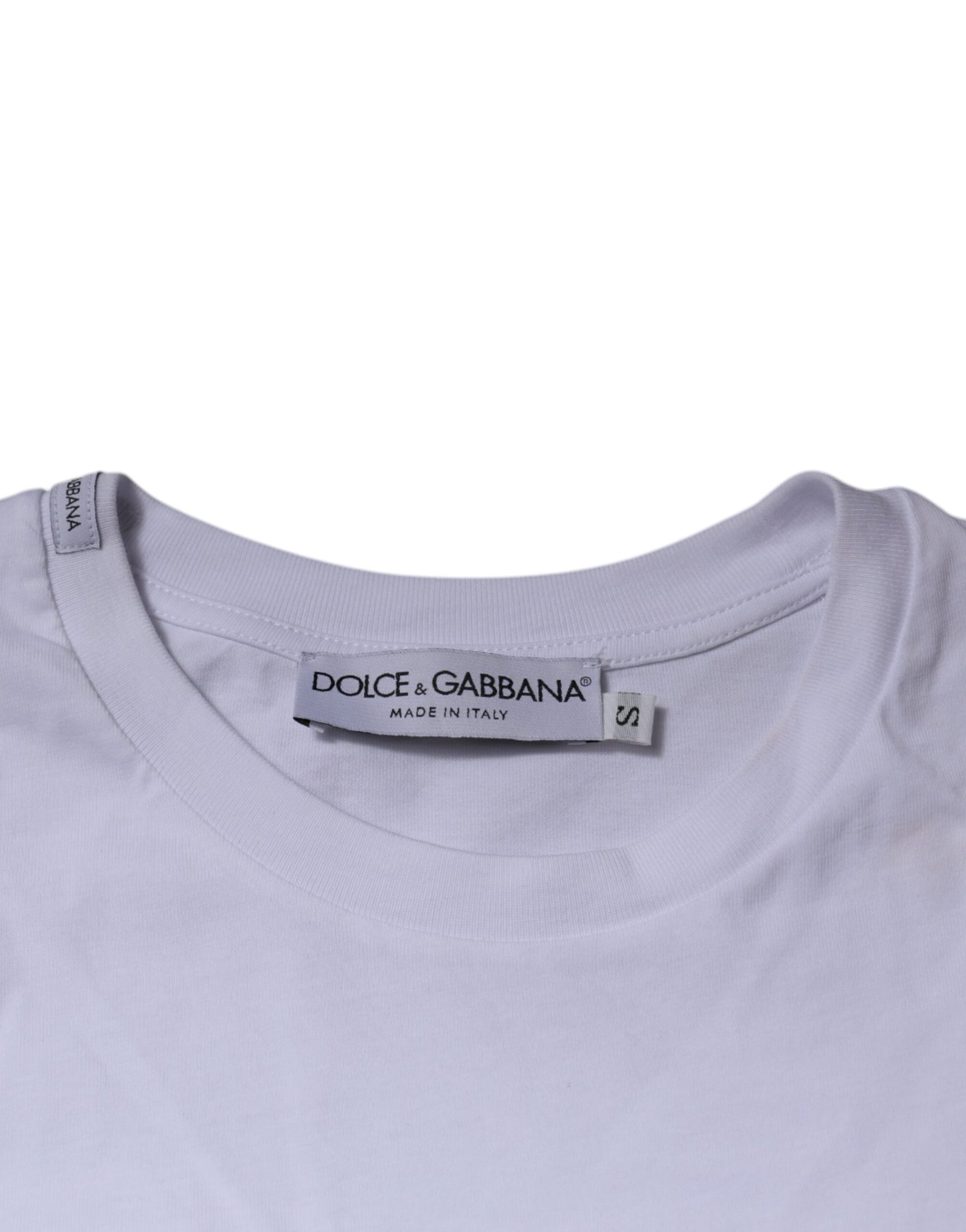 Dolce & Gabbana White DG Logo Cotton Crew Neck T-shirt by Dolce & Gabbana