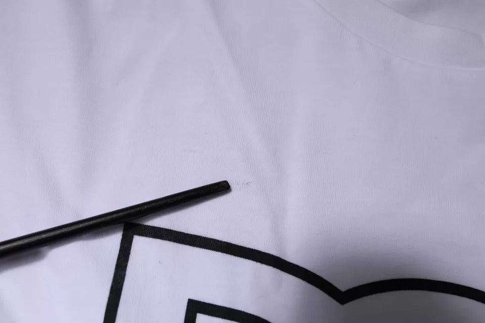 Dolce & Gabbana White DG Logo Cotton Crew Neck T-shirt by Dolce & Gabbana