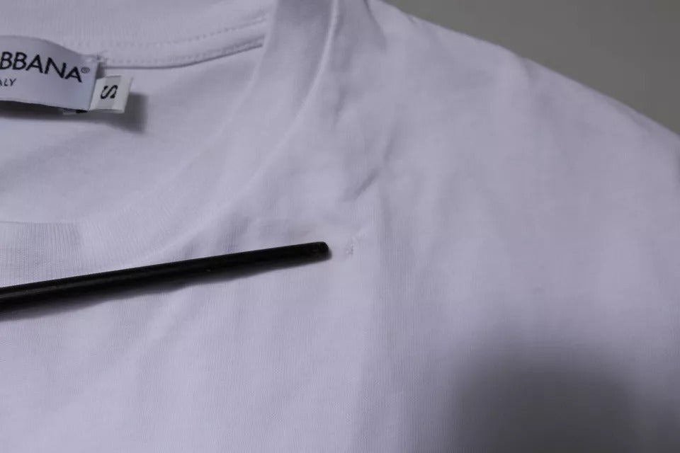 Dolce & Gabbana White DG Logo Cotton Crew Neck T-shirt by Dolce & Gabbana