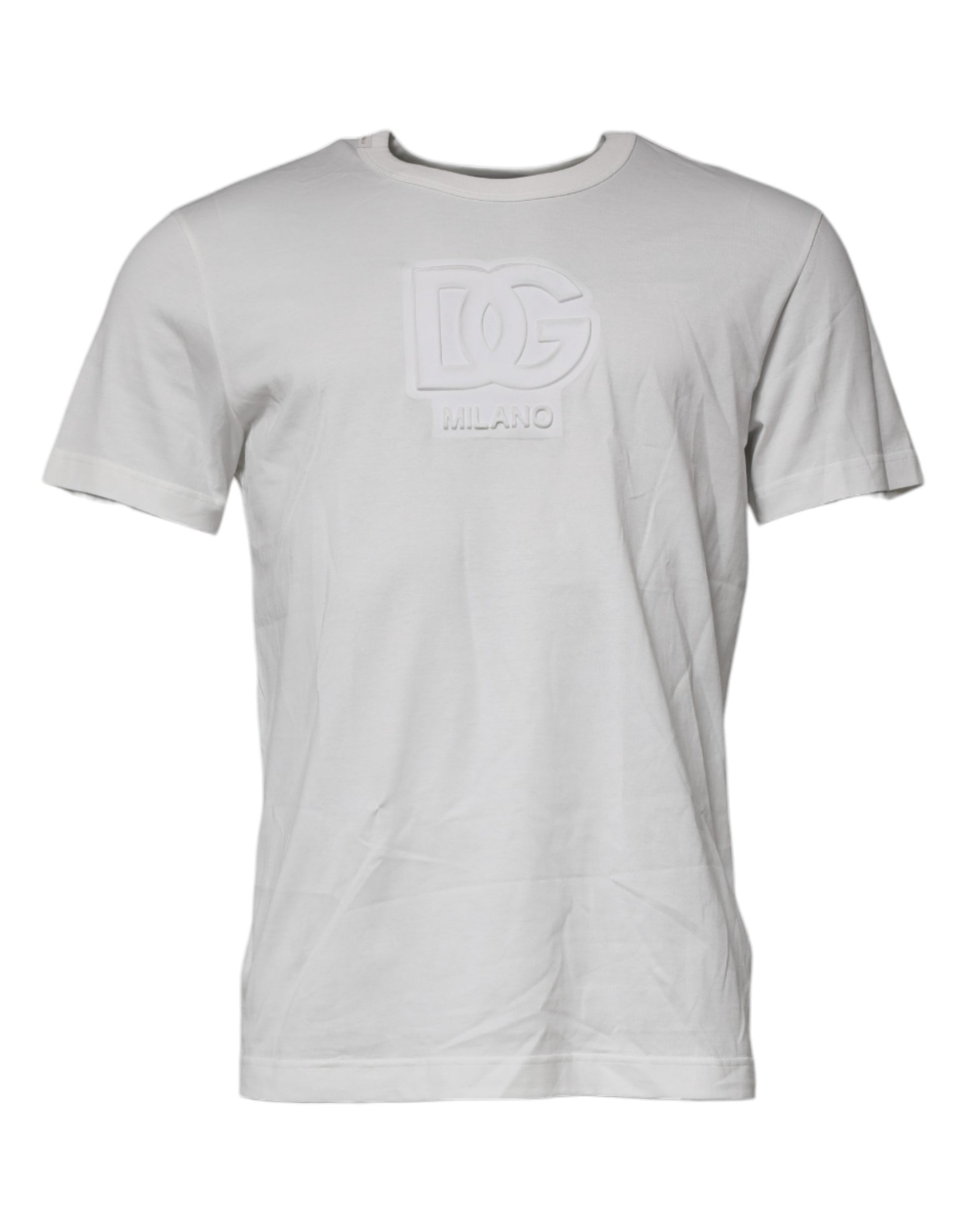 Dolce & Gabbana White DG Logo Cotton Crew Neck T-shirt by Dolce & Gabbana