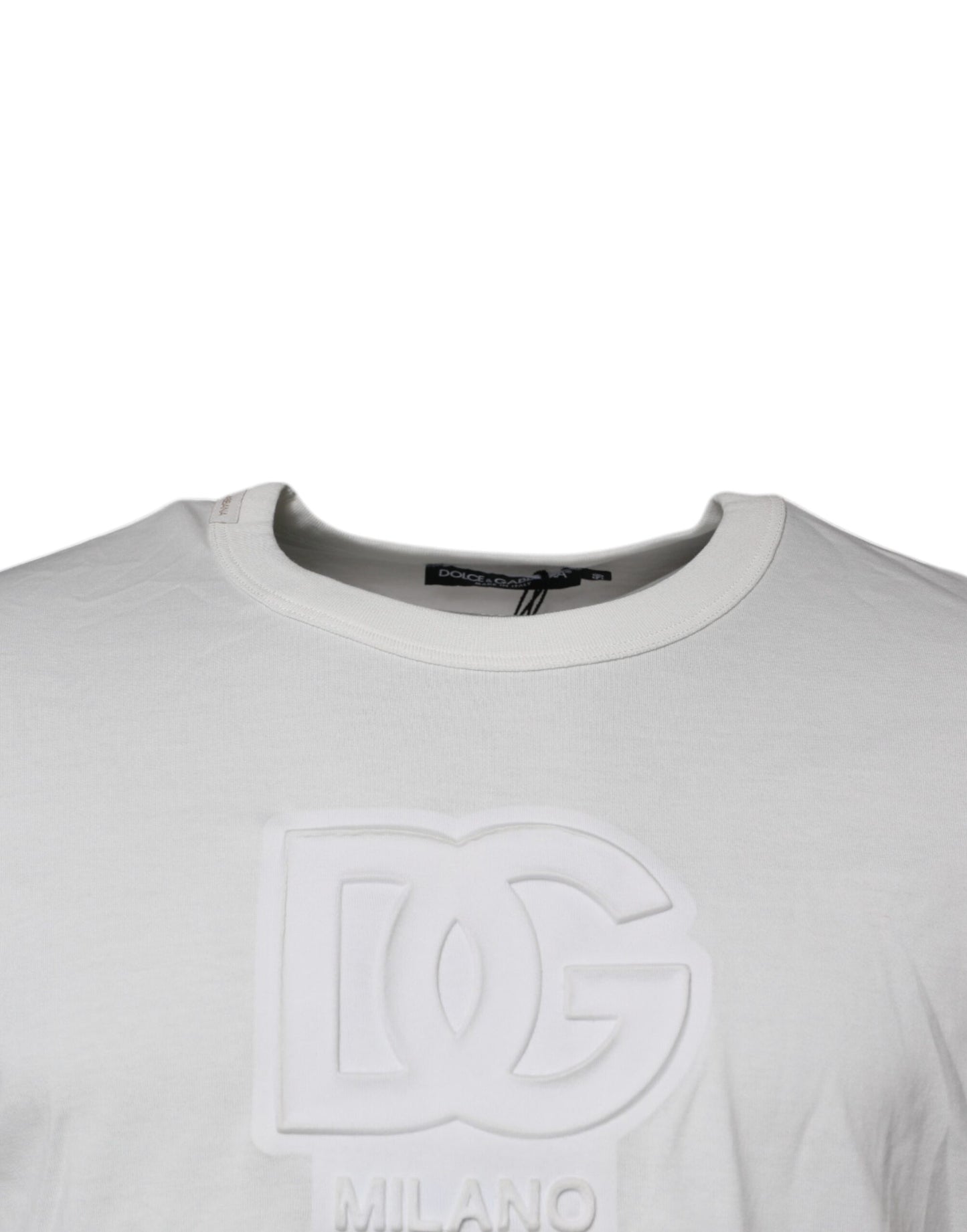 Dolce & Gabbana White DG Logo Cotton Crew Neck T-shirt by Dolce & Gabbana