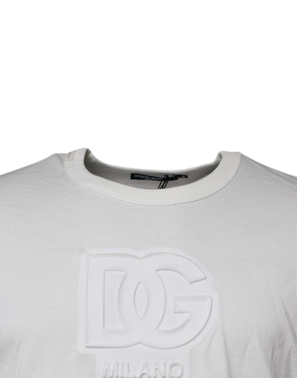 Dolce & Gabbana White DG Logo Cotton Crew Neck T-shirt by Dolce & Gabbana