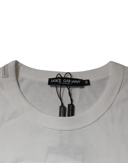 Dolce & Gabbana White DG Logo Cotton Crew Neck T-shirt by Dolce & Gabbana