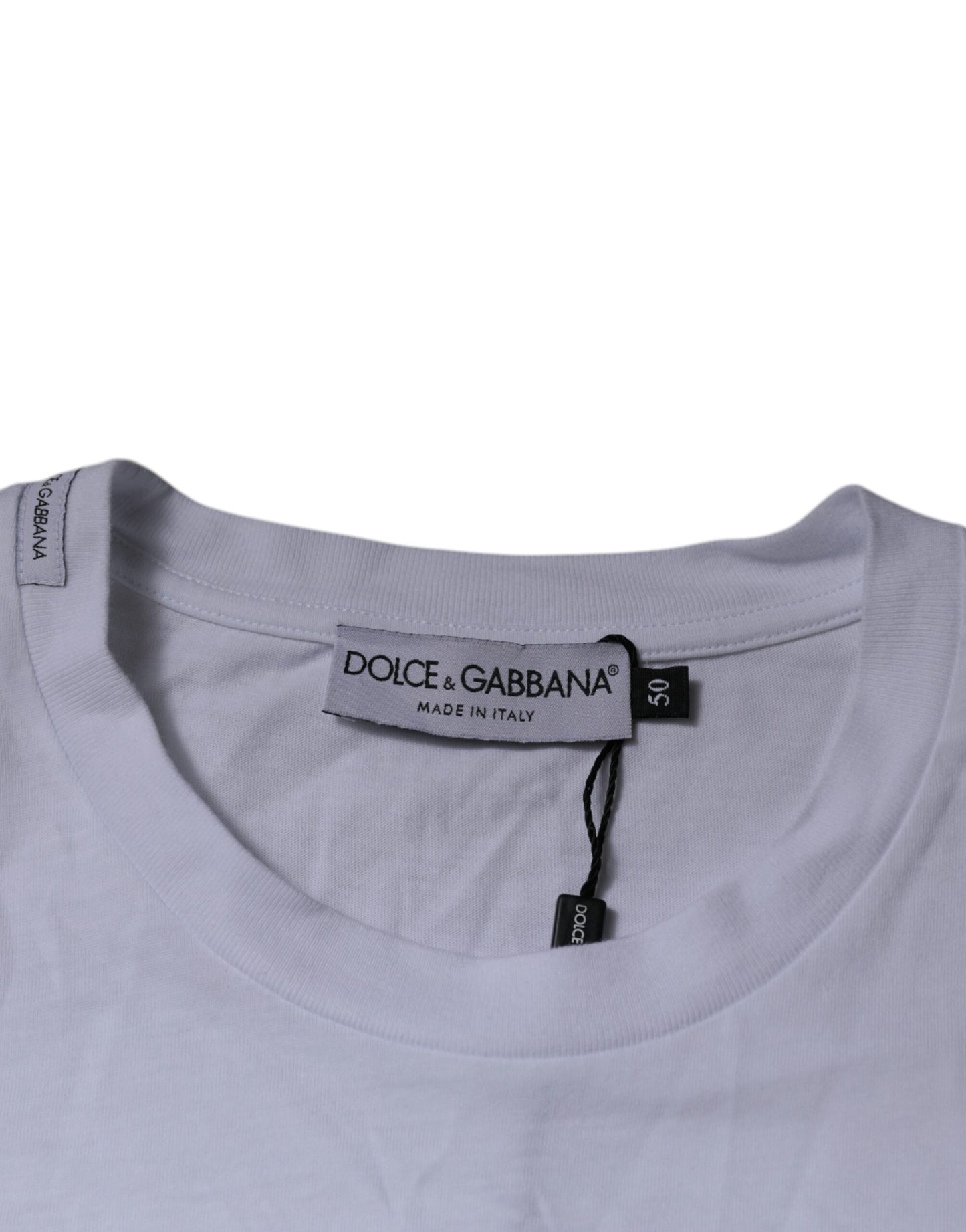Dolce & Gabbana White DG Logo Cotton Crew Neck T-shirt by Dolce & Gabbana