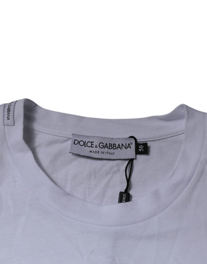 Dolce & Gabbana White DG Logo Cotton Crew Neck T-shirt by Dolce & Gabbana